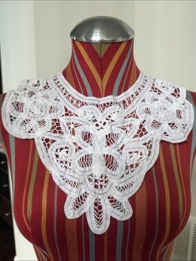 VTG Detachable Cutwork White Lace Crochet Collar Cottagecore Prairie